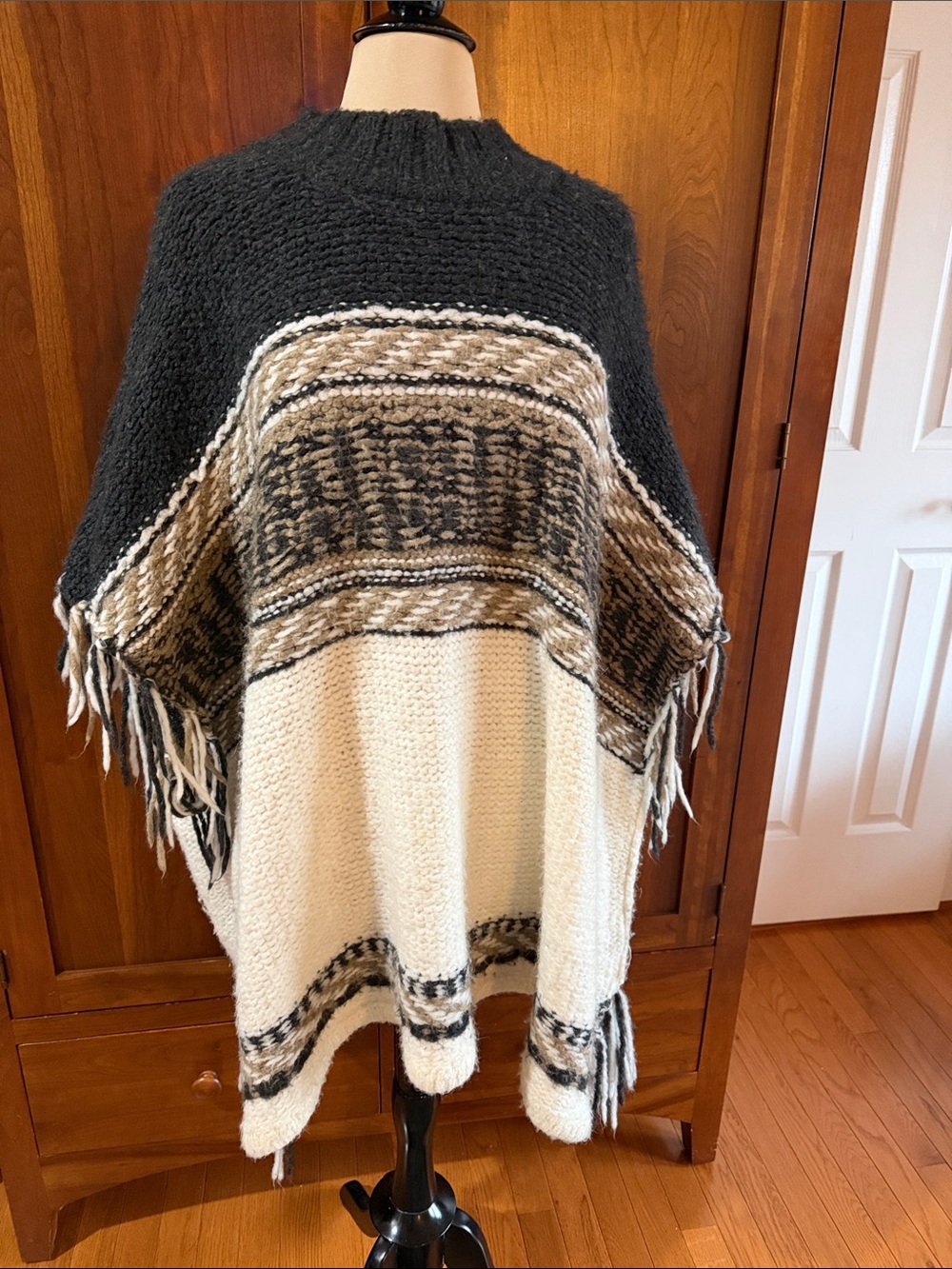 Free People Labyrinth Fringe Poncho